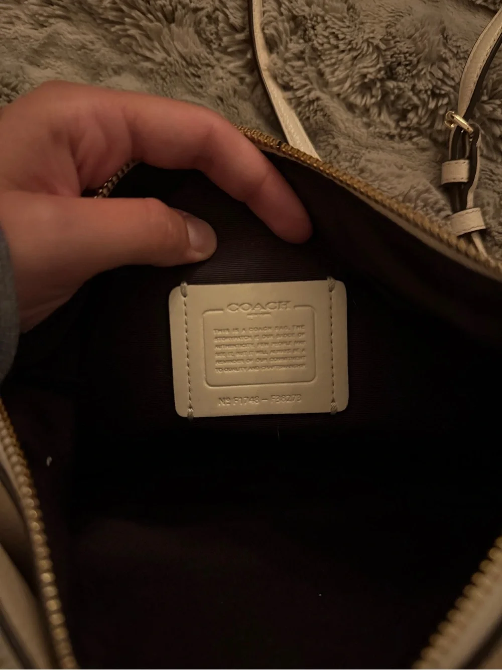 Coach Pebbled Leather Crossbody in Cream